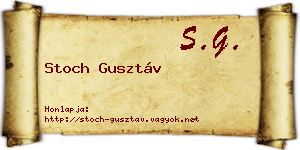 Stoch Gusztáv névjegykártya